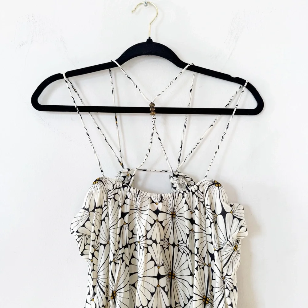 NWT Anthropologie Parrott Paints Kenzie Daisy Beaded Coverup Dress XSP